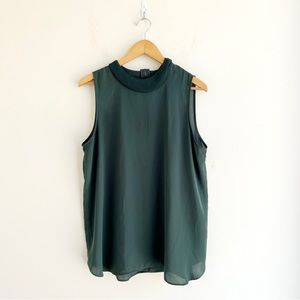 Simply Vera Green Satin Tank Blouse